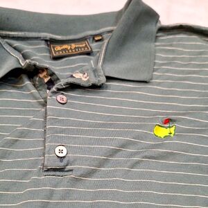 Bobby Jones‎ Collection Masters Green Striped Polo Golf Striped Shortsleeve XXL